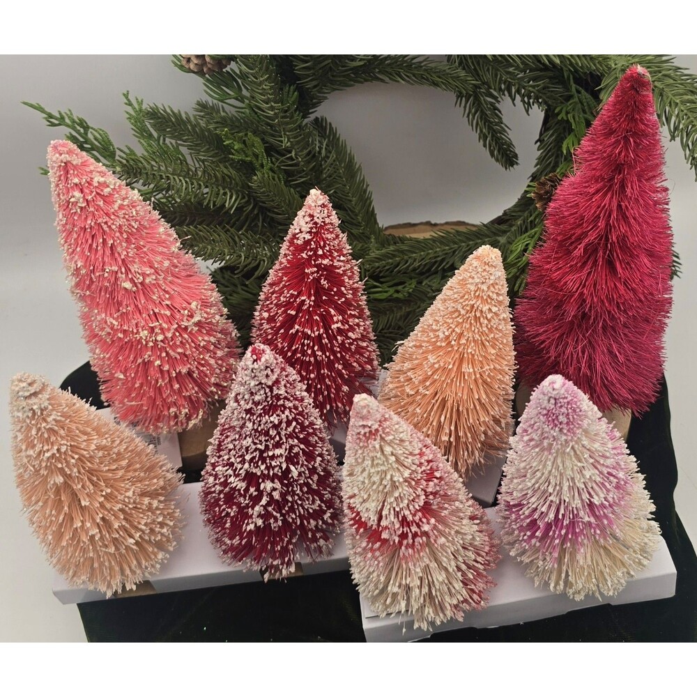 Target Wondershop 8 Bottle Brush Tree Christmas NEW Pinks Red